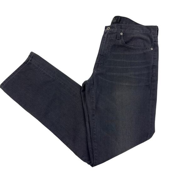 Lucky Brand 121 Heritage Slim Black Distressed Wash Jeans Men's Size 33/32 - Picture 1 of 8